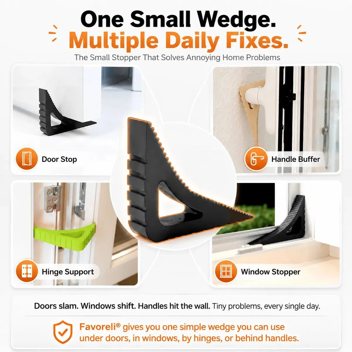 Favoreli® 🚪Silent Door Stopper — Kid & Pet Safe🐕🐱