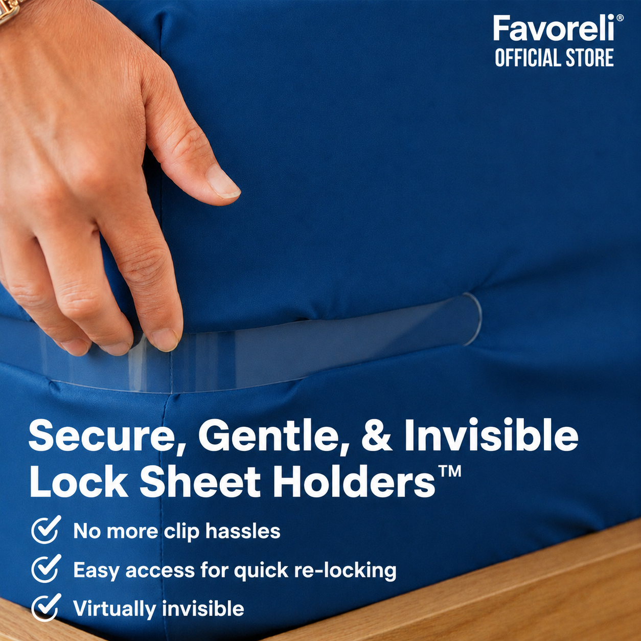 Favoreli® Sheet Straps — No More Wrinkled, Shifted Sheets (Set of 4)