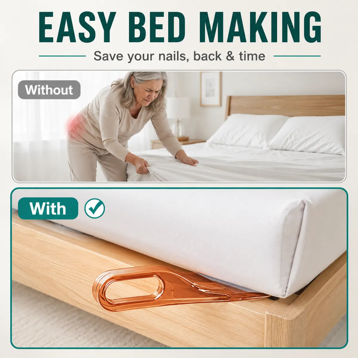 Favoreli® ✨🛏 2-in-1 Mattress Lifter & Sheet Tucker