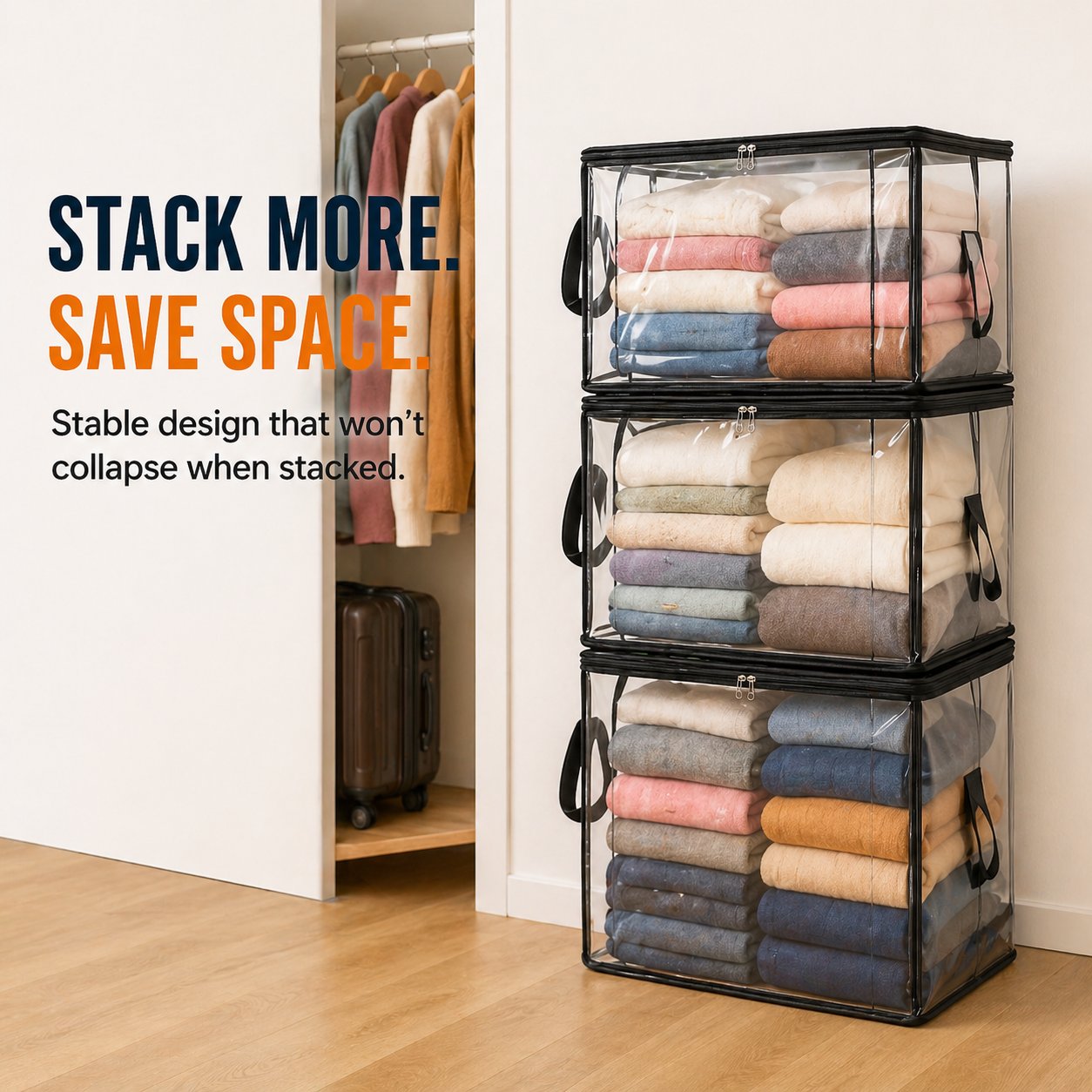 💞LAST DAY 50% OFF ✨📦Favoreli® Large Heavy-Duty Thick Plastic Clear Storage