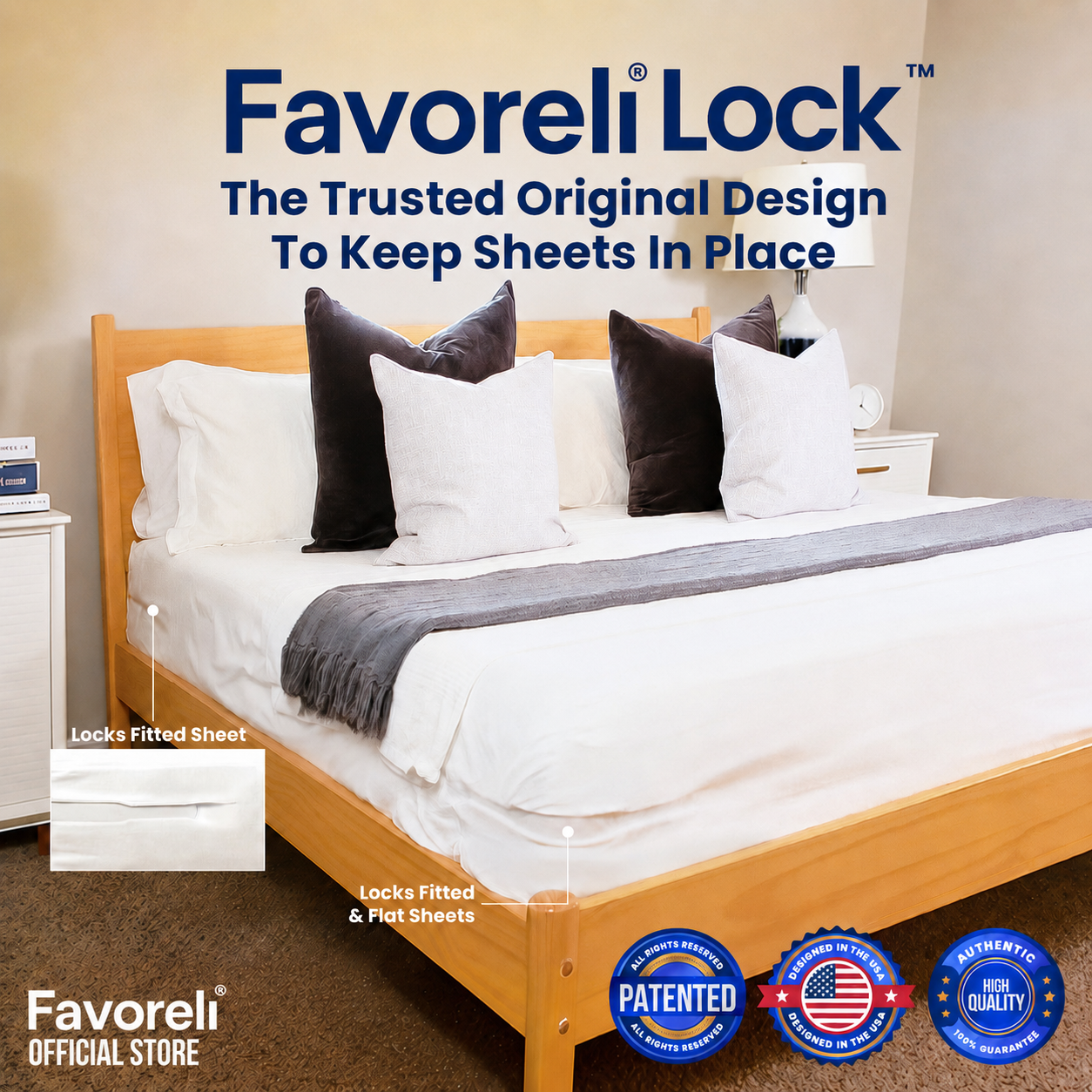 Favoreli® Sheet Straps — No More Wrinkled, Shifted Sheets (Set of 4)