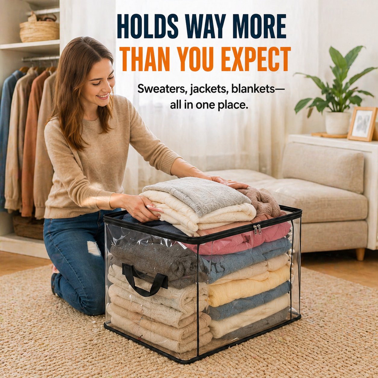 💞LAST DAY 50% OFF ✨📦Favoreli® Large Heavy-Duty Thick Plastic Clear Storage
