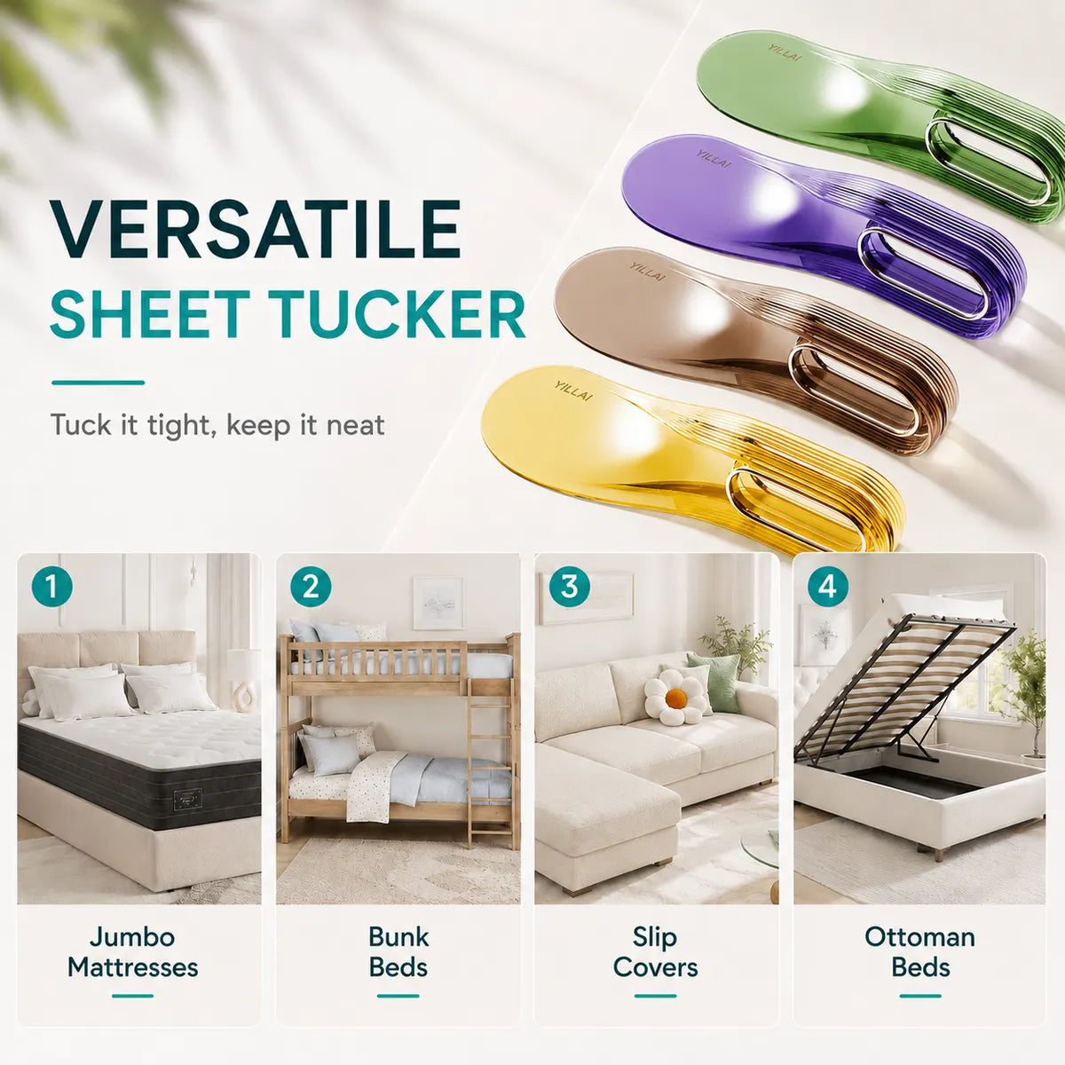 Favoreli® ✨🛏 2-in-1 Mattress Lifter & Sheet Tucker