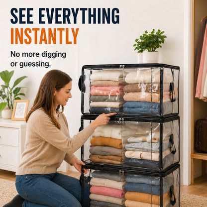 💞LAST DAY 50% OFF ✨📦Favoreli® Large Heavy-Duty Thick Plastic Clear Storage